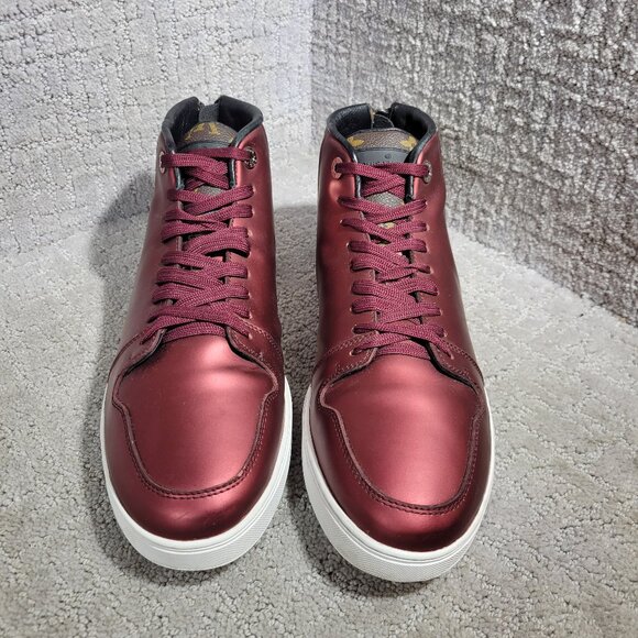 Louis Vuitton Line Zip-Up Monogram Burgundy Boot Sneakers Men's Size EU 44 - Picture 3 of 14